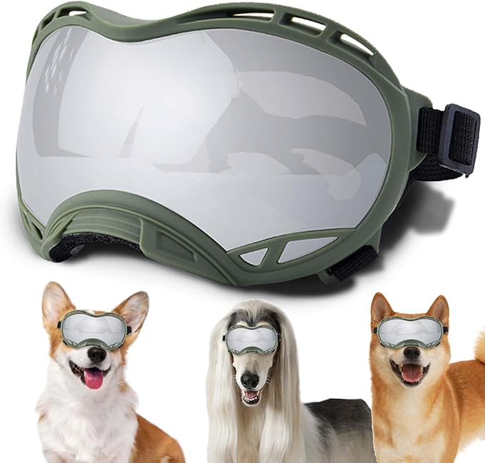 Dog Sunglasses,Doggles Anti-UV Protection,Pet Sunglasses with Adjustable Strap,Suitable for Motorcycle Car Driving Bike Riding Hiking Swimming Wind Dust Fog Dog Eye Protection