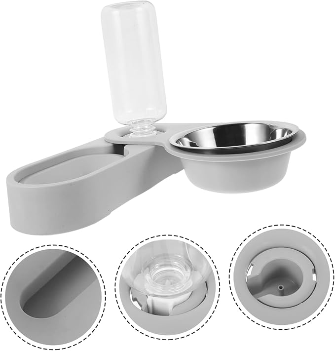 VICASKY Detachable Feeder Bowl for Cats Dogs Automatic Water Dispenser with Non Tip Design Easy Pet Feeding Space Saving Design