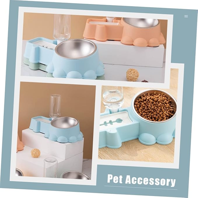 1set Adorable Pet Feeder Automatic Water and Food Bowl for Cats and Dogs Convenient Non- Design Stylish Basin for Home Use