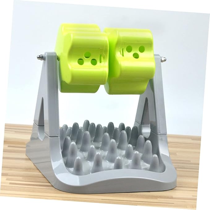 POPETPOP Pet Dog Food Feeder with Rotating Design Slow Eating Bowl to Prevent Choking Durable Food-Grade Material for Training and Feeding Dogs Gray Green