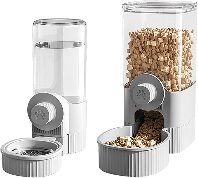 2PCS Pet Water Bowl Food Feeders Automatic Dog Feeding Water Dispenser Hangable Drinking Container for Cage Bowl