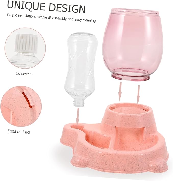 1PC Automatic Cat Water Dispenser and Dog Bowl Feeder Non Slip Design Prevents Wetting Pets Hair for Cats and Dogs Promotes Healthy Eating Habits