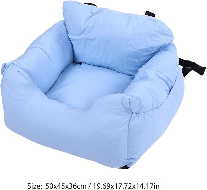 Dog Car Seat, 50x45x36cm Soft Comfortable Pet Carrier for Small Medium Dogs Cats, Universal Pet Bed Booster Cushion with Safety Belt, Accessories