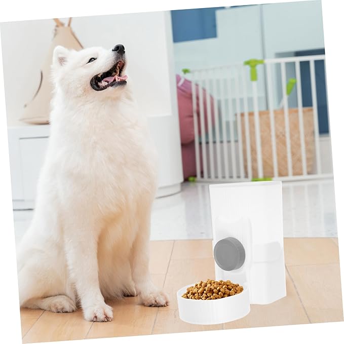 Angoily Automatic Pet Food Feeder Hanging Type Dog and Cat Food Dispenser No Leakage Design Easy Installation for Cage for Puppy and Kitten Feeding