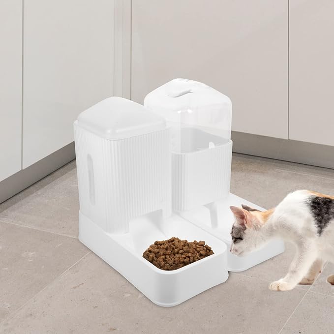 1set Automatic Pet Feeder Dispenser Convenient Water Holder Food Dispenser for Cats and Dogs Break-Resistant Design Smooth Finish for Home Use Pet Feeding