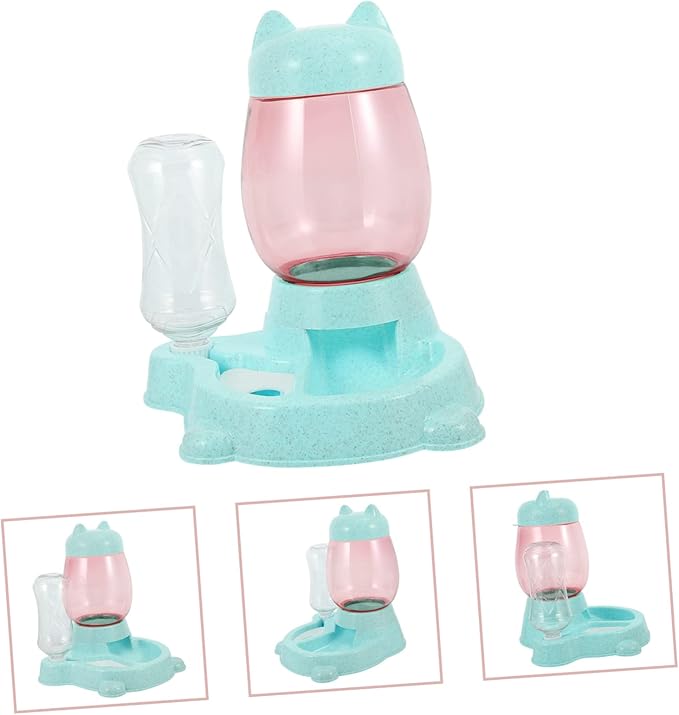 Pet Feeder Waterer Cat and Dog Automatic Water Dispenser Food Dispenser No Spill Bowl Easy Maintenance