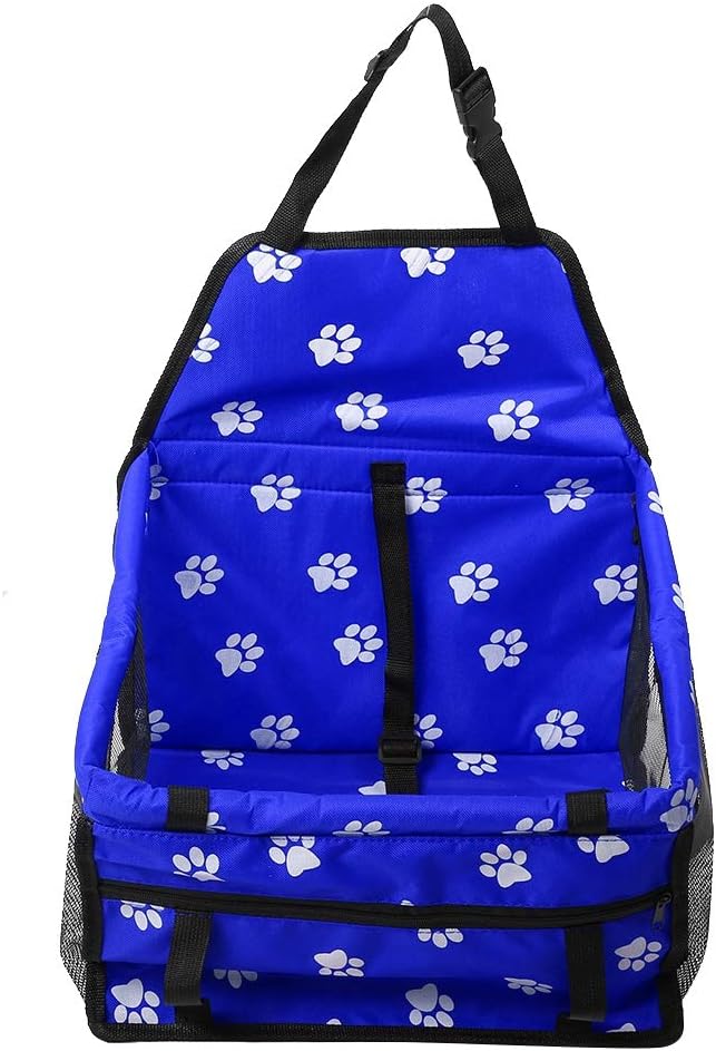 Foldable Car Pet Dog Seat Cover, Oxford Fabric Pet Carrier with Mesh Window, Blue Foldable Dog Booster Seat for Back Seat, Includes 3 Support Rods for Small Medium Dogs