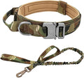 Military Tactical Dog Collar Leash German Shepard Medium Large Dog Collars Lead for Walking Training Dog Collar Control Handle Camouflag Set M