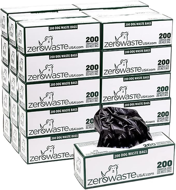 Zero Waste USA 6,000 Premium Dog Waste Station Refill Roll Bags - Up to 40% thicker & stronger than competitor bags - Guaranteed to fit any commercial roll bag dispenser - (30 rolls of 200 bags)