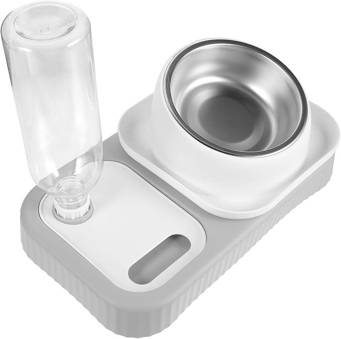 Hemoton Automatic Cat Feeder Detachable Water Dispenser Dog Bowl Easy to Use No Spill Pet Food and Water Bowl