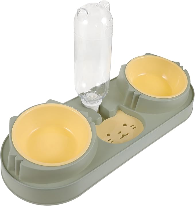 Cat and Dog Feeder Automatic Feeder and Drinker Double Bowl Pet Food Dispenser Easy to Use Safe for Pets Random Style