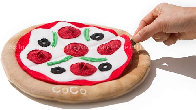 Dog toys, Snuffle mat, Handmade Personalized Pizza dog toys