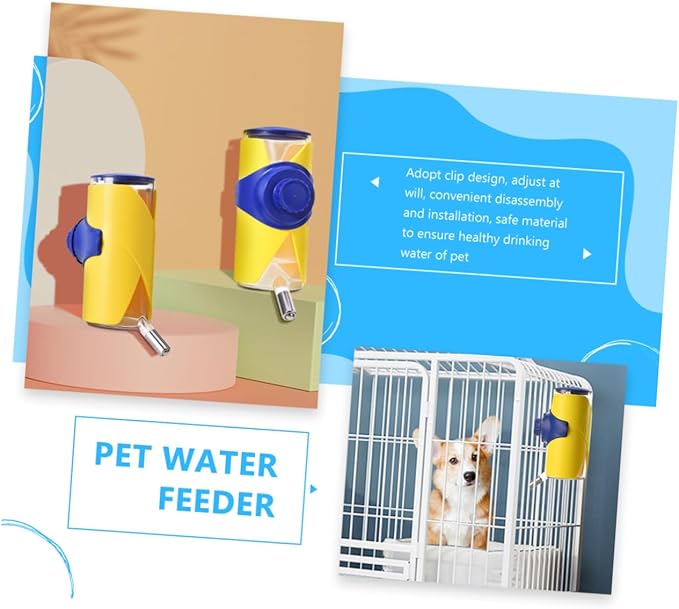 Hanging Pet Waterer Wear Resistant Automatic Feeder for Cats Dogs Convenient Cage Mounted Design Break Easy to Water Dispenser for Pet Hydration