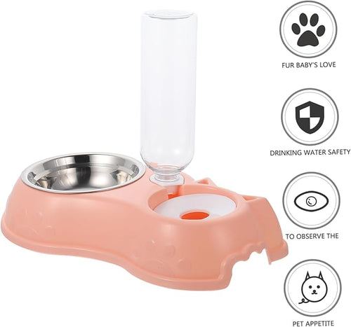 1set Automatic Pet Feeder Dual Bowls Detachable Water and Food Dispenser for Cats and Dogs Convenient and Easy to Design for Daily Feeding