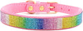 Cute Dog Collar with Bling Rhinestone, Fancy Crystal Diamond Glitter Pretty Jewel Soft Cat Collars for Small Medium Large Breed Dogs Girl Female Pet Puppy Kitten Terrier (XS, Pink3)