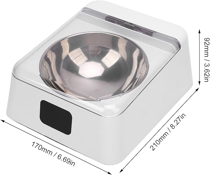 Zerodis 350ml Automatic Pet Feeder with Smart Infrared Sensor Lid, USB Rechargeable Food Dispenser for Dogs, Elevated Cat Food Bowl, Suitable for Indoor Camping Travel Cats Dogs Puppy,