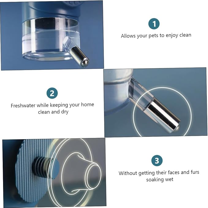 SUPVOX Dog Water Dispenser for Crate Automatic Pet Water Feeder 550ml Hanging Bottle Wall Mount Keep Home