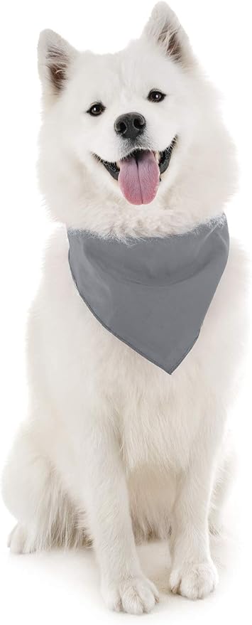 Mechaly Dog Plain Bandanas - 2 Pack - Scarf Triangle Bibs for Small, Medium and