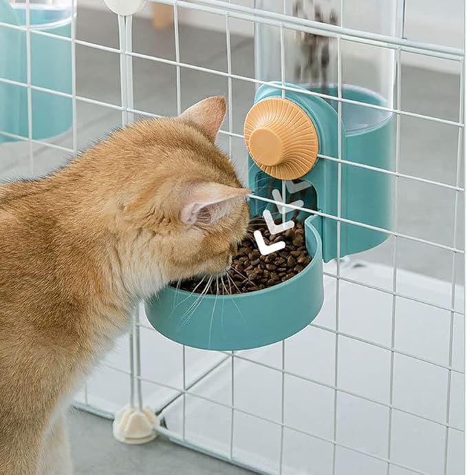 YLYGJGL Pet Feeder, 2 PCS Automatic Pet Feeder and Water Set, 40oz Hanging Gravity Feeding Bowls for Cats Dogs Puppy, Rabbit Hamsters Chinchilla Hedgehog Ferret