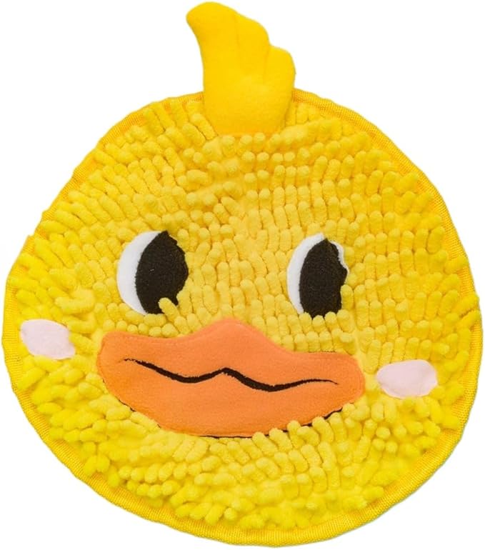 Fluffy Animal Face Snuffle Mat for Pets Interactive Nose Work Toy for Rabbits Hamsters Chinchillas and Dogs (V8)