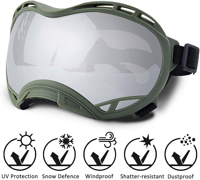 Dog Sunglasses,Doggles Anti-UV Protection,Pet Sunglasses with Adjustable Strap,Suitable for Motorcycle Car Driving Bike Riding Hiking Swimming Wind Dust Fog Dog Eye Protection