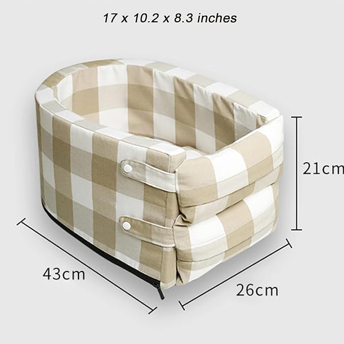 Dog Car Seat, Detachable and Washable Dog Booster Seat ON Car Armrest Perfect for Small Dogs Cats,Center Console Dogs and Cats Car Seat Fits Car Home Travel