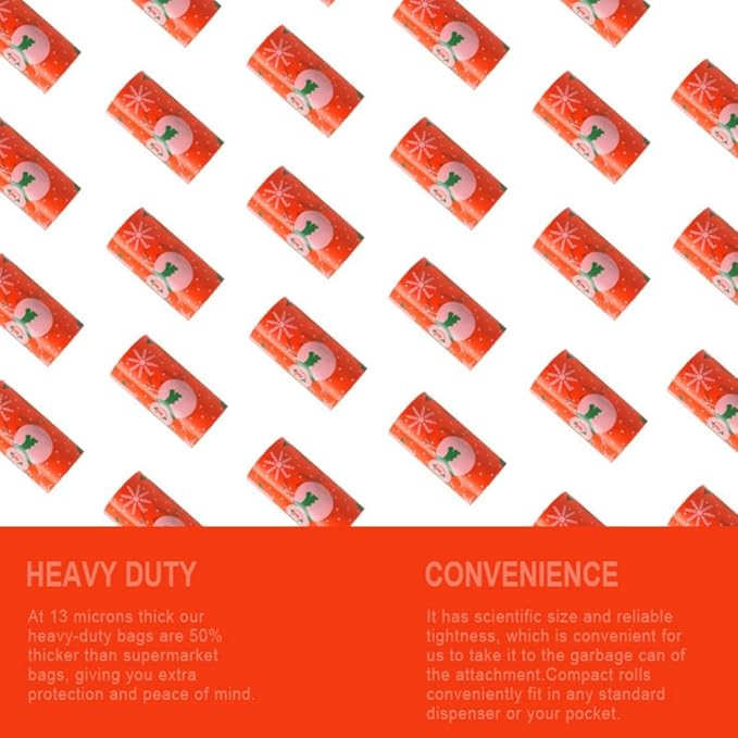 Thick & Strong Dog Poop Bags Scented, Large Capacity Leak Proof Tear Resistant Waste Bags, 6 Rolls 90 Bags for Outdoor Walking and Travel Fast Easy Cleanup (orange)