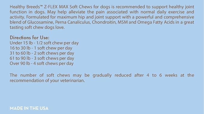 Healthy Breeds Shiba Inu Z-Flex Max Hip and Joint Soft Chews 50 Count
