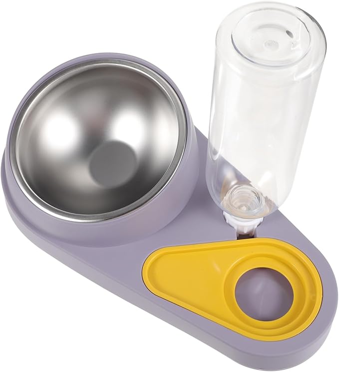 POPETPOP Automatic PET Feeder and Water Dispenser Detachable Dog and Cat Bowls Spill Design 2-in-1 Feeding Station for Dogs and Cats Plastic