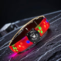 Personalized USB-C led Light up Flashing Night Dog Collar with Waterproof airtag Holder, 4 Modes Running Flashing Light (Pink, L(15.7-19.7"))