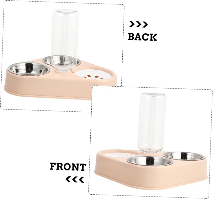 Cat Dog Automatic Water Dispenser Stainless Steel Food Bowls Pet Feeding Bottle