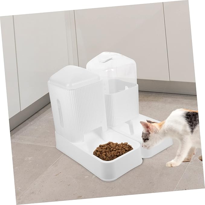 Kisangel 1set Automatic Pet Feeder and Water Dispenser for Dogs and Cats Non- Base Convenient High-Grade Food and Water Bowl for Stress Feeding and Hydration
