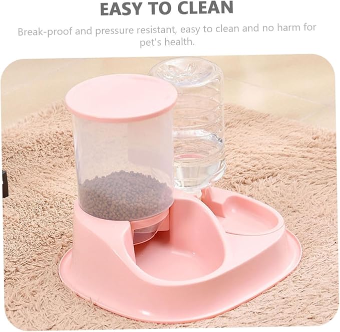 VANZACK Practical Automatic Feeder for Dogs Cats Large Water Bowl Food Dispenser