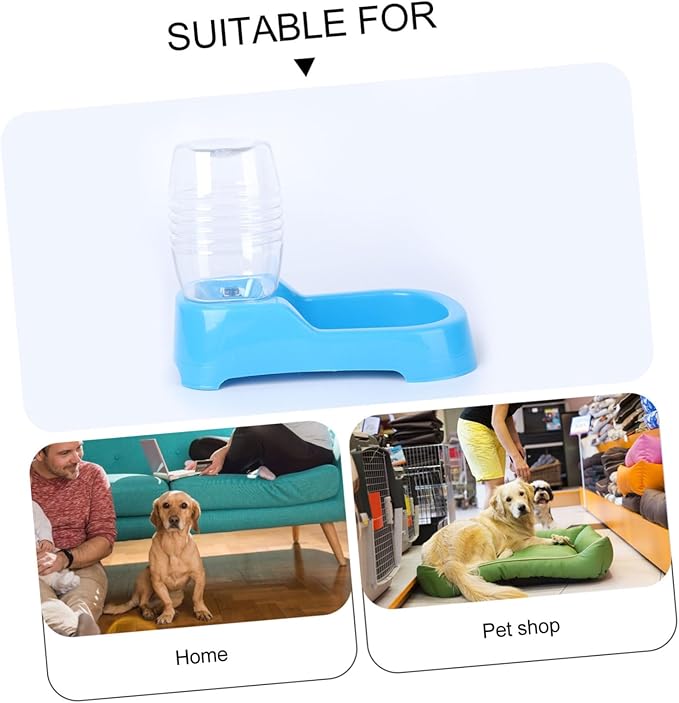 Pet Water Feeder Creative Automatic Drinking Tool for Dogs and Puppies Unique Design Non-tip Smooth Surface for Home and Pet Shops Blue