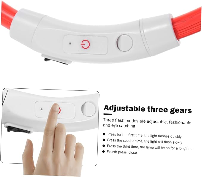 USB Rechargeable Dog Collar Light Flashing Pet Collar for Night Walking