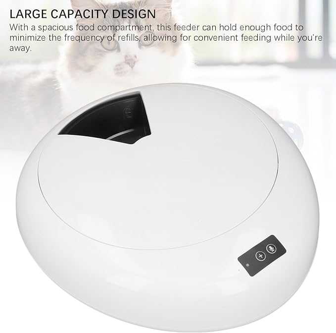 Automatic Pet Feeder, Practical Wet Food Automatic Smart Cat Feeder Automatic Large Capacity 6 Meal Timed Dog Wet Food Dispenser for Home (Black)