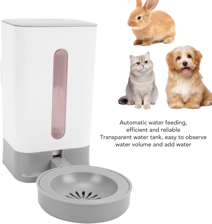 Pssopp Hanging Cage Automatic Pet Waterer, 1.5L Cage Water Bottle Pet Water Container for Dogs Cats Bunny Indoor (Grey)