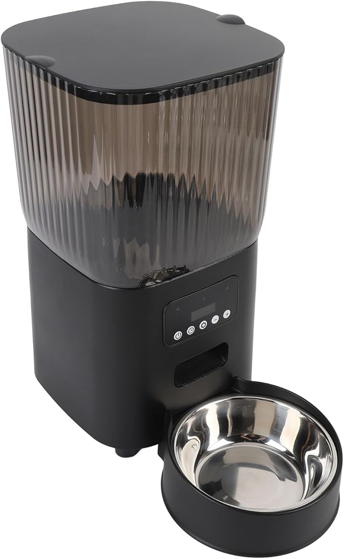 Automatic Cat Food Dispenser, Sturdy Plastic Automatic Cat Feeder Timed Feeding for Indoor for Dog (Single Bowl)