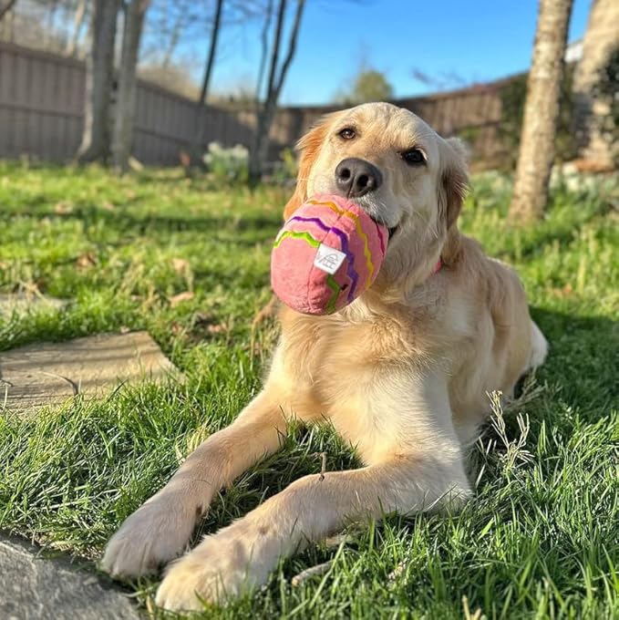 Midlee Easter Egg Plush Dog Toy - Pink (Large)