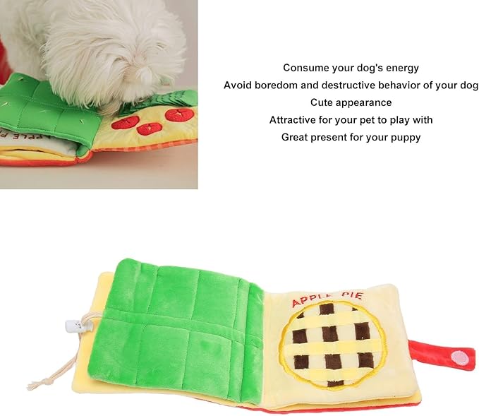 Cyrank Dog Enrichment Toys, Snuffle Mat for Dogs Interactive Sniff Mat Dog Snuffle Book Slow Feeder Interactive Dog Toys Dog Feeding Mat Snuffle Mat Puzzle Toys for Dogs Training