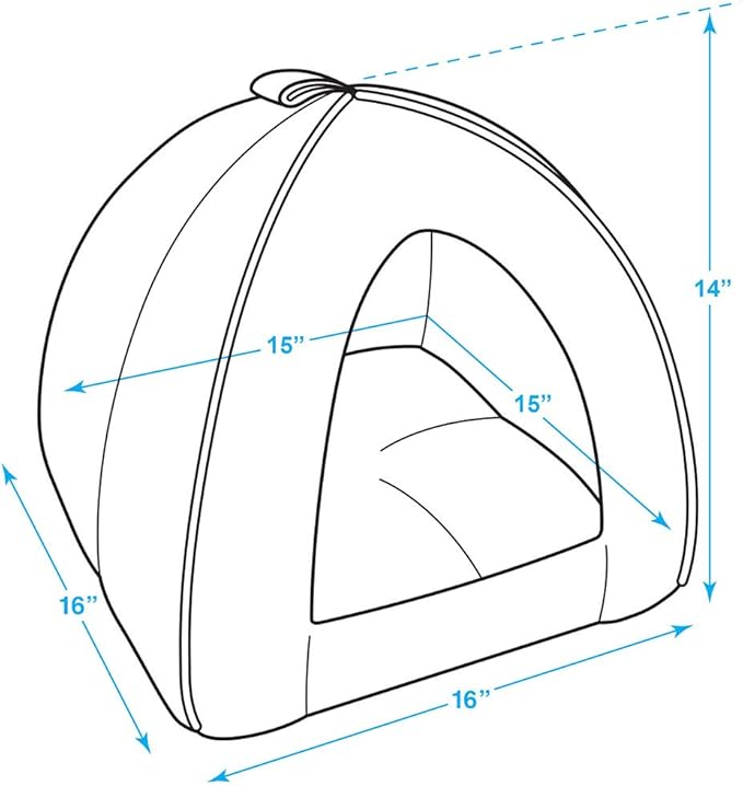 Best Pet Supplies Dog House Bed Crate Mat Tent Indoor Round Soft Plush for Small, Medium, and Large Breeds - Beige Corduroy, 16 x 16 x H:14"