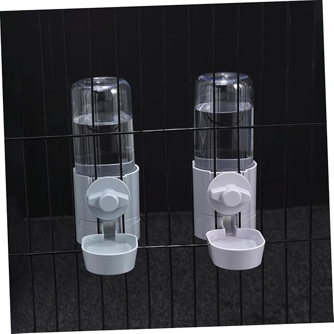SUPVOX Hanging Style Automatic Pet Water Dispenser Cage Mounted Water Feeder for Dogs and Cats Easy to Construction Grey Prevents Spills
