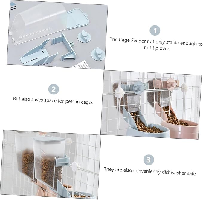 Hanging Automatic Dog Feeder 2l Large Capacity Pet Food Dispenser Cage Feeder for Puppies and Dogs in Kennels