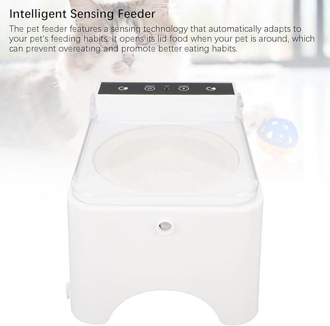 Automatic Intelligent Cat Dog Feeder Bowl, Raised Design High Strength Cat Automatic Sensing Feeder Enhanced Health for Home (Type 2)
