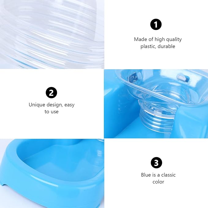 Dog Water Feeder Bowl Automatic Gravity Pet Drinking Tool for Home Use Eco-Friendly Design Blue for Puppies and Dogs