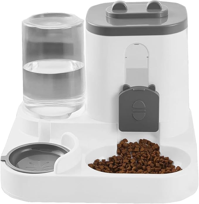 Auto Dog Feeder -27x23x27cm Automatic Feeder Cat Dry Food Water Dispenser | Large Capacity Dog Food Dispenser Waterer Station for Home Indoor Kitten Puppy Small Medium Breed