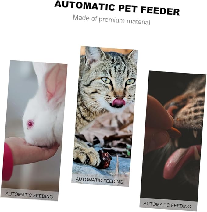 Large Capacity Cat Feeder Automatic Wet Food Feeder Auto Water Dispenser Pet Food Bowl Non-Slip Base Easy Assembly