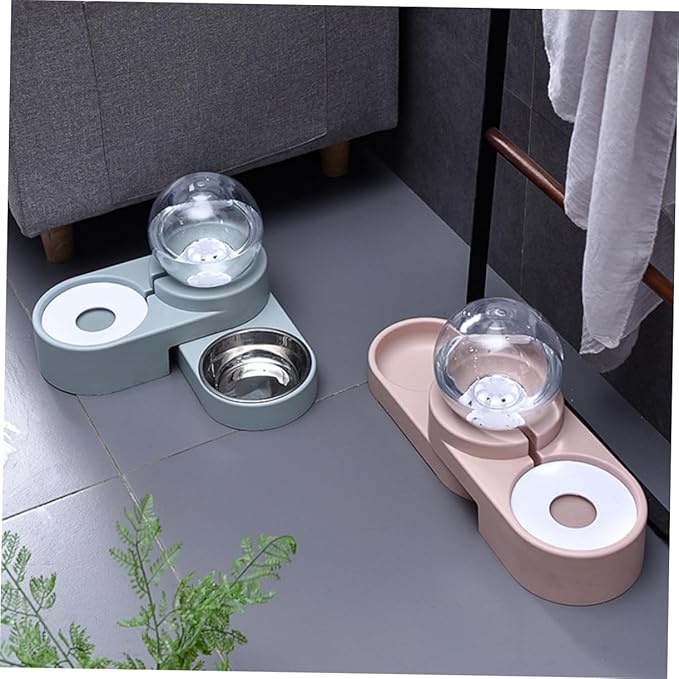 BESPORTBLE Creative Pet Automatic Water Feeder Double Bowl Non-Stainless Steel Pet Water Dispenser Unique Design