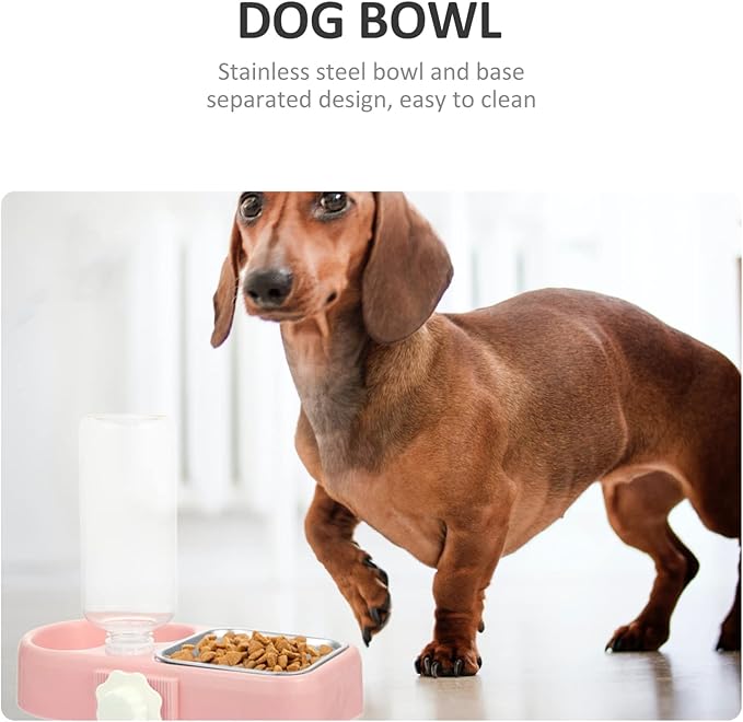Mipcase 1set Automatic Water Pet Bowl Hanging Feeder for Cats and Dogs Detachable Design Dual Bowls for Convenient Feeding and Hydration Box