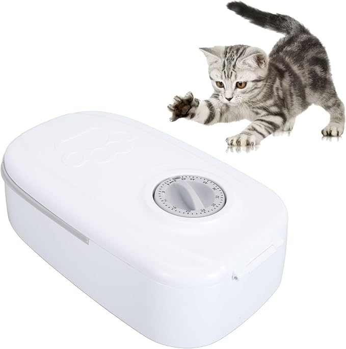 Timed Cat Feeder, Detachable Intelligent Automatic Cat Feeder Single Meal for Cats (Gray)